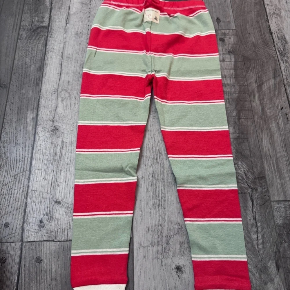 Burt’s Bees Unisex Striped Christmas Pajamas Holiday Red Green 2 Piece 4 NEW NWT